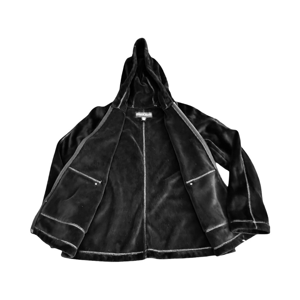 Kristen Blake Charcoal Teddy Jacket with Hood - Picture 5 of 8